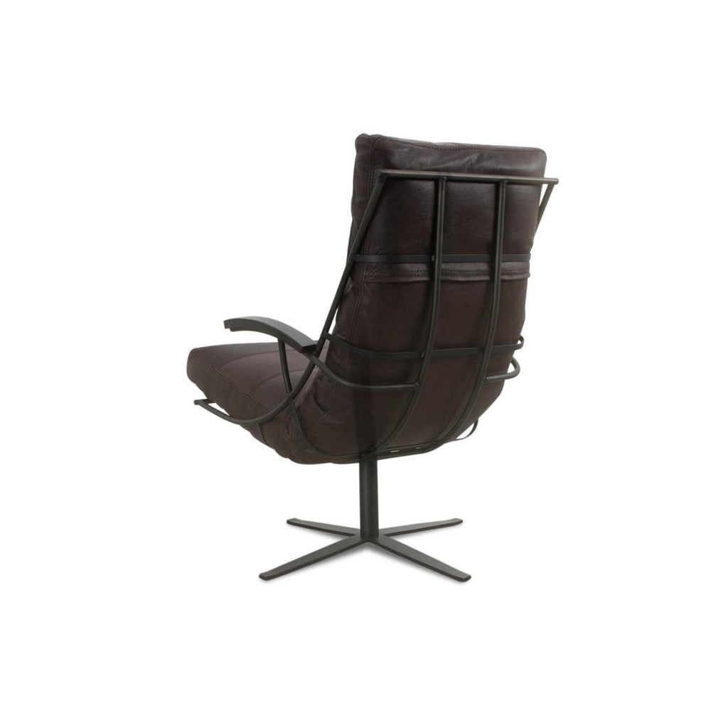 Sessel TIBERIUS in Leder Vergilius dark chocolate - Sessel Leder