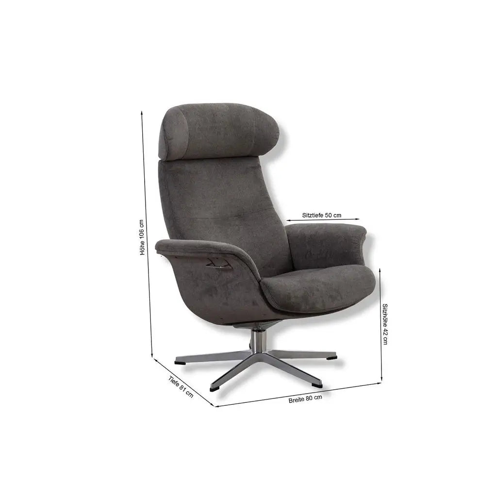 Sessel Time Out in Stoff Velvety mole - Relaxsessel Stoff