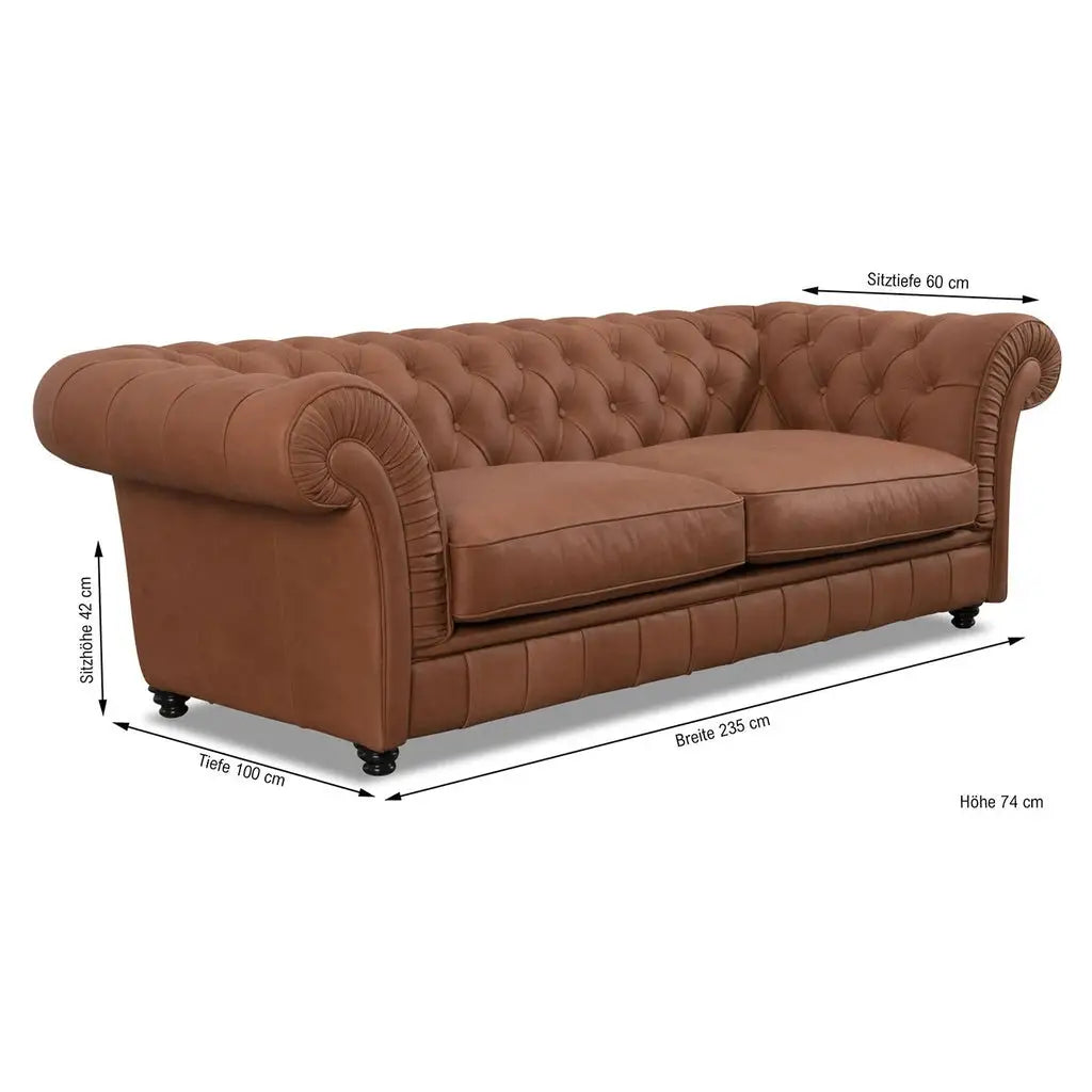 Sofa Chester in Leder Rancho cognac - Sitzdesign