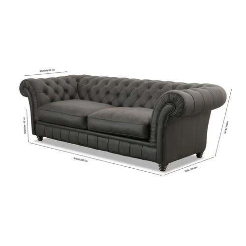 Bild 1 in Galerieansicht laden. Sofa Chester in Leder Rancho moro - Sitzdesign