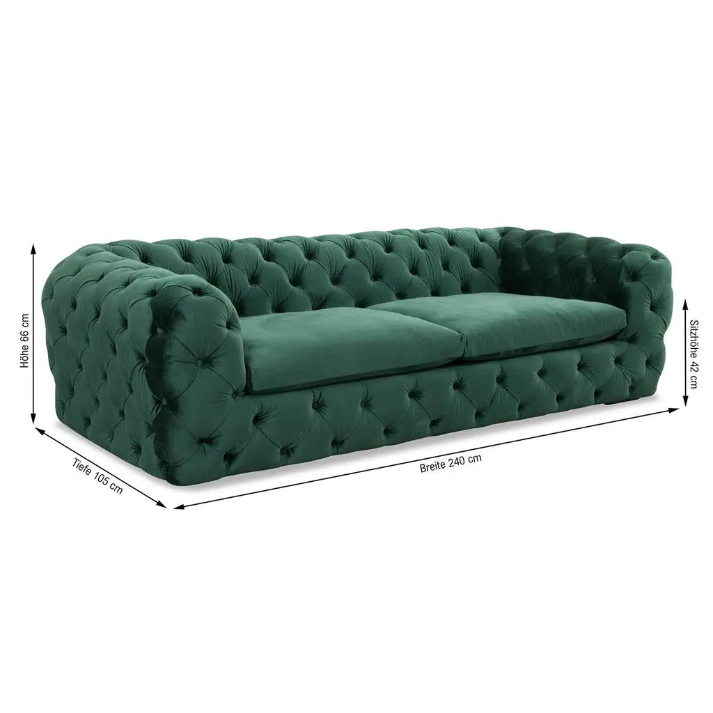 Sofa Chester Pluto in Stoff Amsterdam dunkelgrün - Sitzdesign