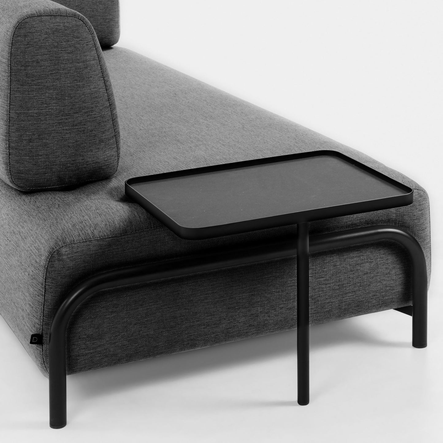 Sofa COMPO in Stoff dunkelgrau mit Tablett - Sitzdesign