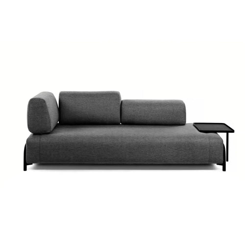 Bild 1 in Galerieansicht laden. Sofa COMPO in Stoff dunkelgrau mit Tablett - Sitzdesign