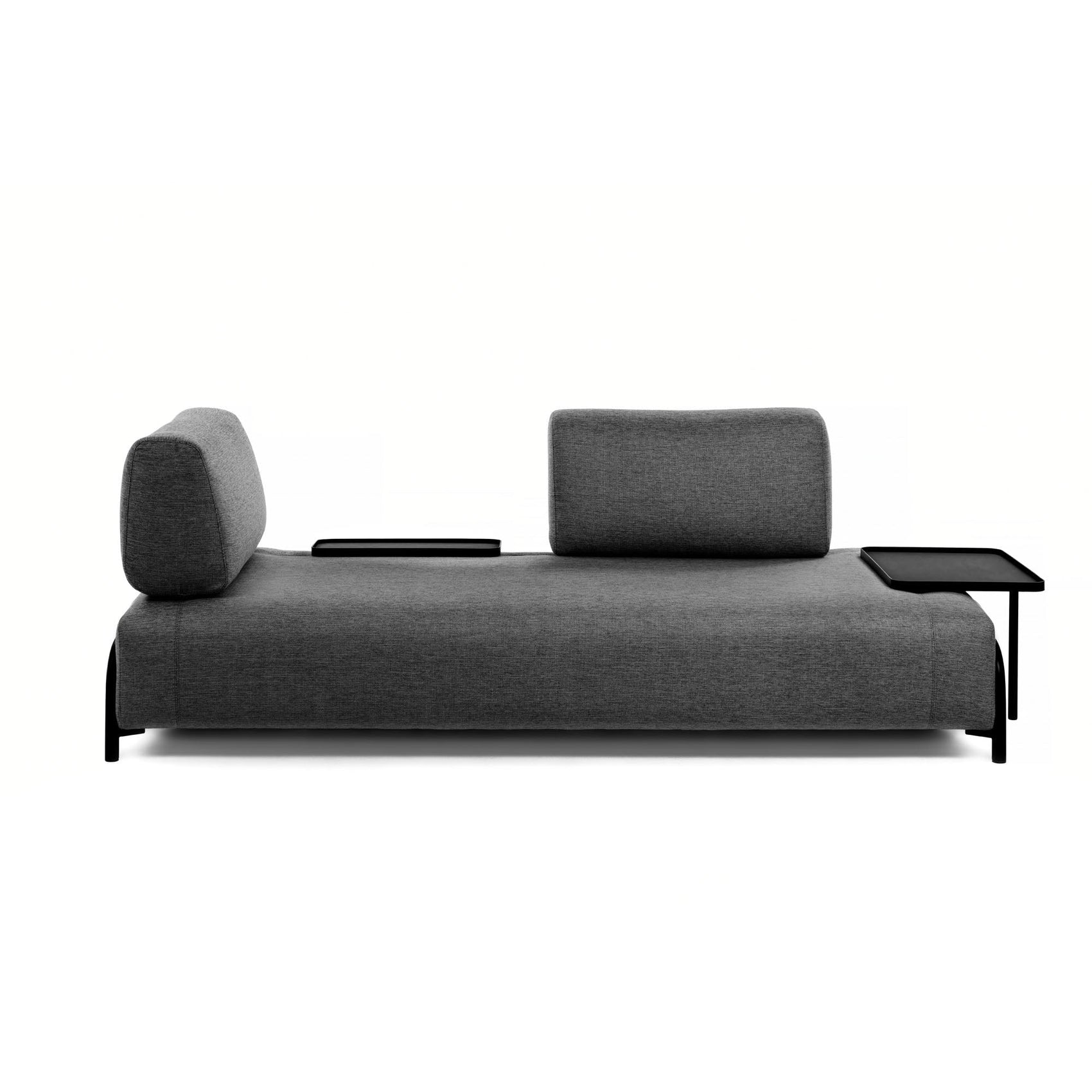 Sofa COMPO in Stoff dunkelgrau mit Tablett - Sitzdesign