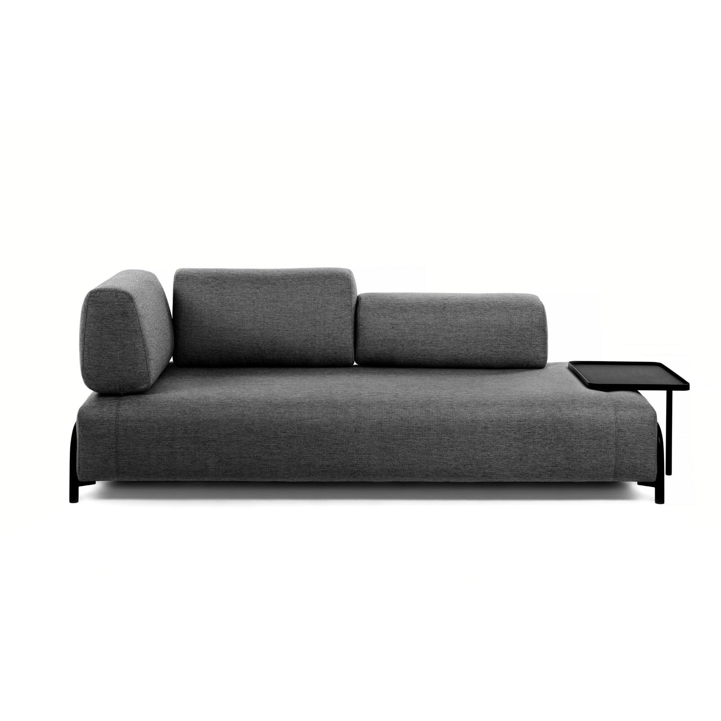 Sofa COMPO in Stoff dunkelgrau mit Tablett - Sitzdesign