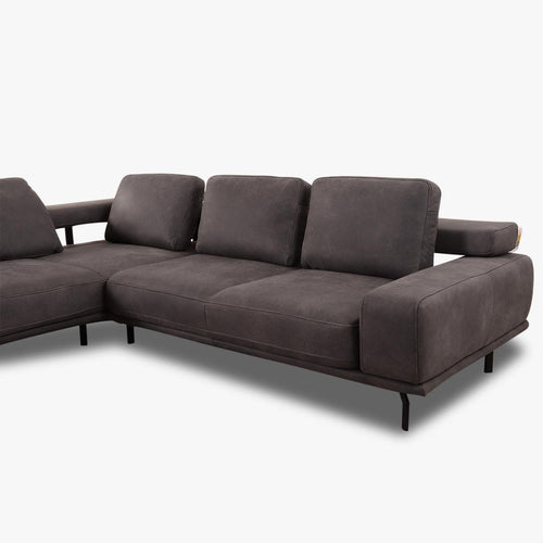 Bild 1 in Galerieansicht laden. Sofa HP18072 Shine in Anilin Leder Aurelia graphit - Ecksofa Leder