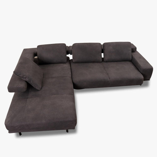 Bild 1 in Galerieansicht laden. Sofa HP18072 Shine in Anilin Leder Aurelia graphit - Ecksofa Leder