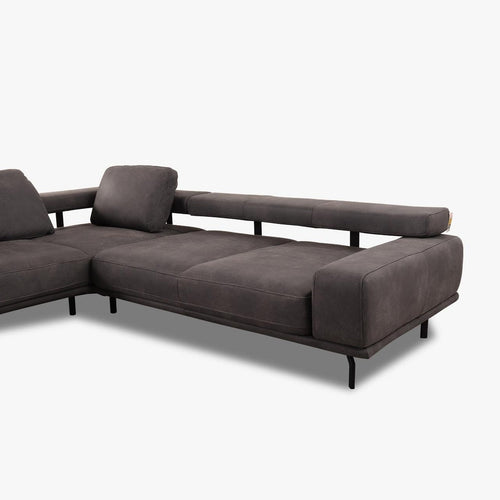 Bild 1 in Galerieansicht laden. Sofa HP18072 Shine in Anilin Leder Aurelia graphit - Ecksofa Leder