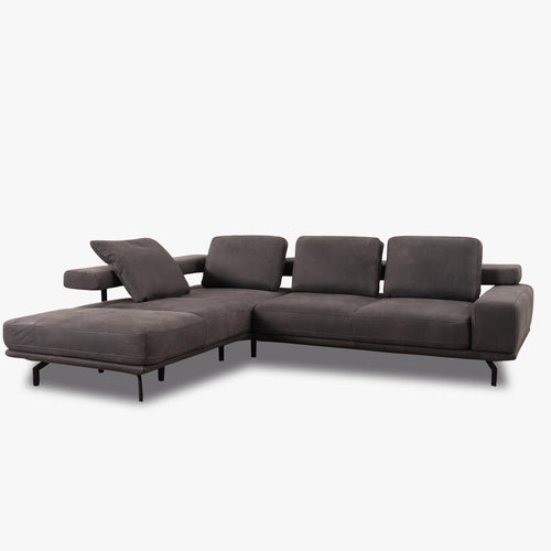 Bild 1 in Galerieansicht laden. Sofa HP18072 Shine in Anilin Leder Aurelia graphit - Ecksofa Leder