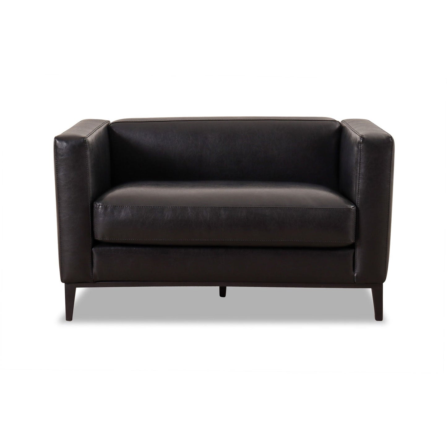 Sofagarnitur BLOK in Leder Bycast schwarz - Sofa Leder