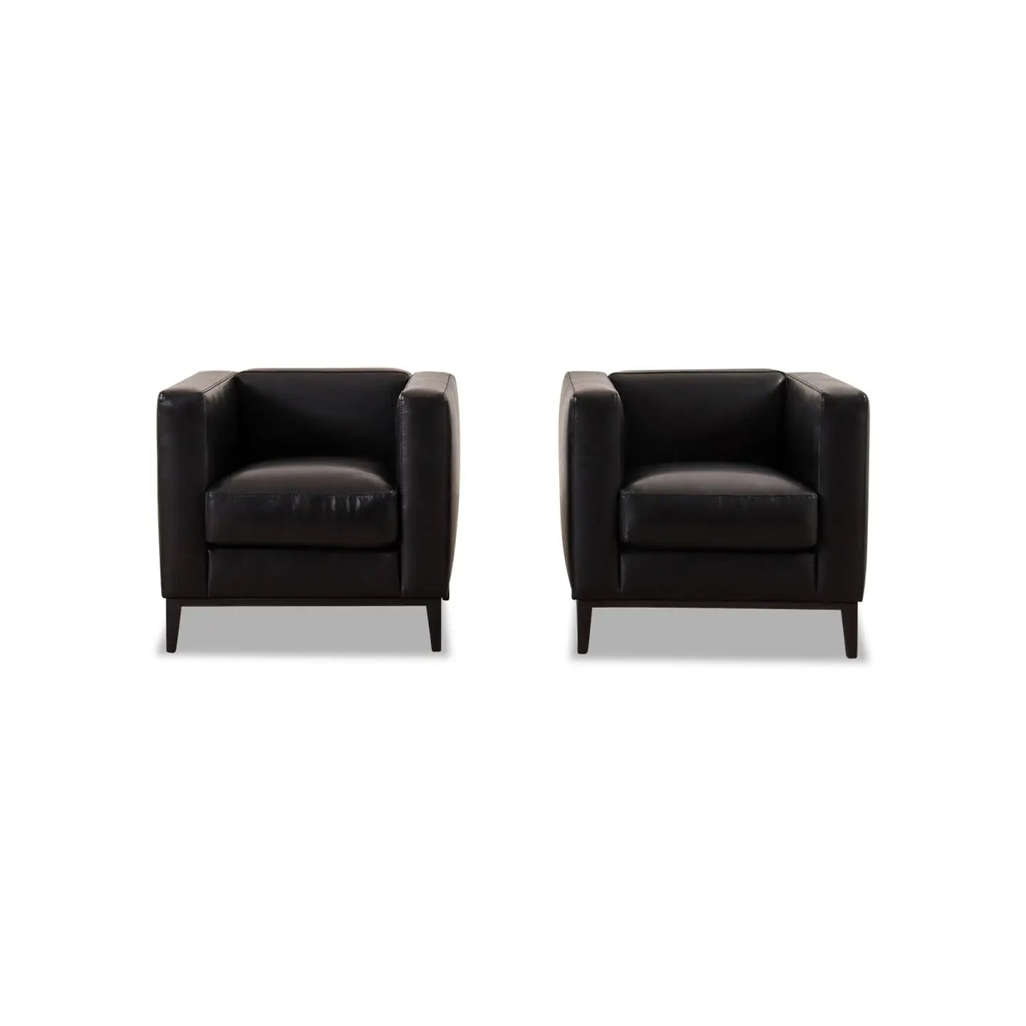 Sofagarnitur BLOK in Leder Bycast schwarz - Sofa Leder