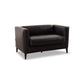 Sofagarnitur BLOK in Leder Bycast schwarz - Sofa Leder