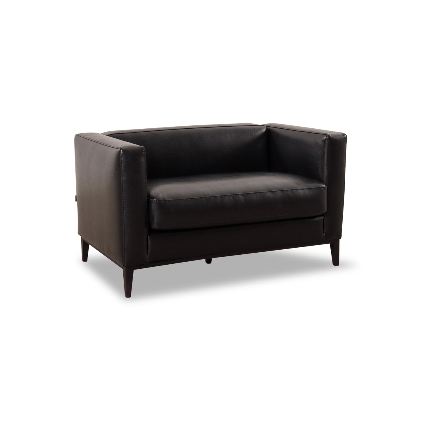 Sofagarnitur BLOK in Leder Bycast schwarz - Sofa Leder