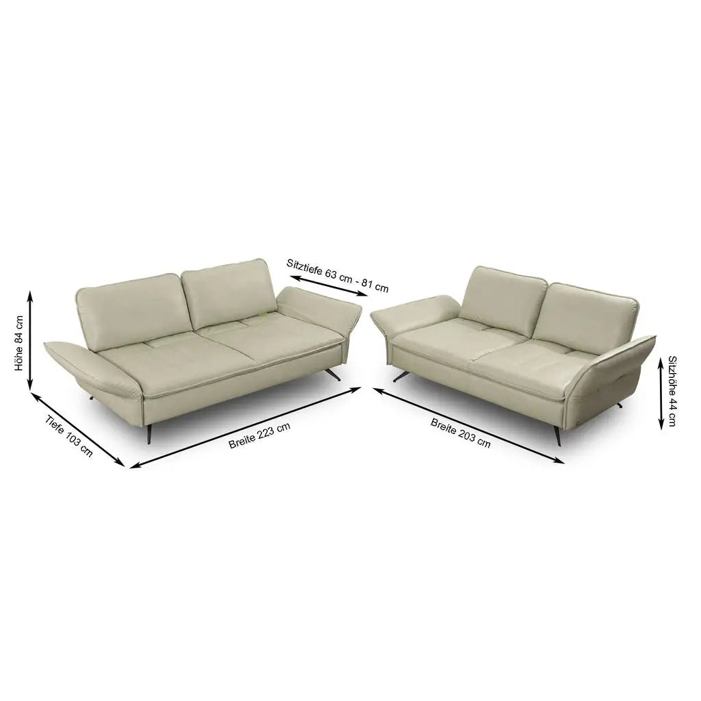 Sofagarnitur MR2340 in Leder Z74 green tea - Sitzdesign