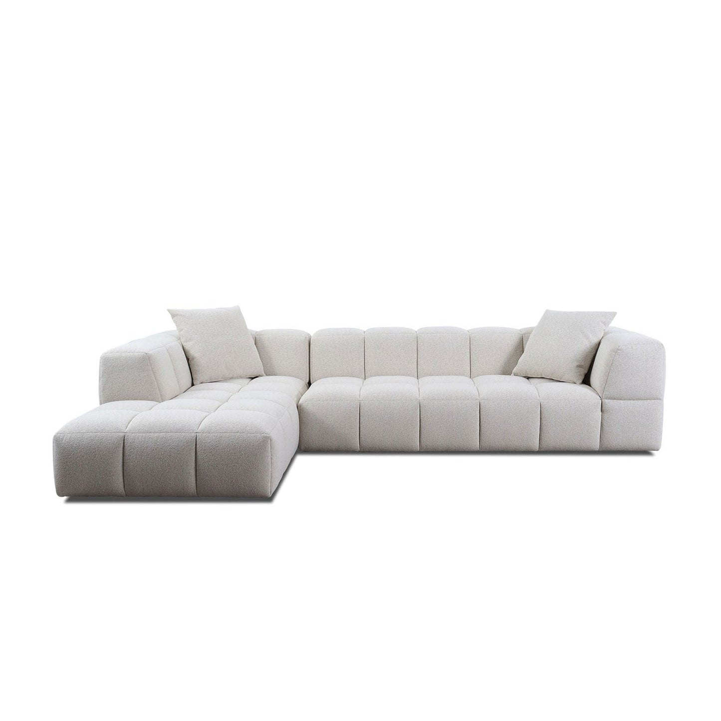 Ecksofa BUBBLE in Stoff Manhattan - Beige / vorstehend links - Ecksofa Stoff