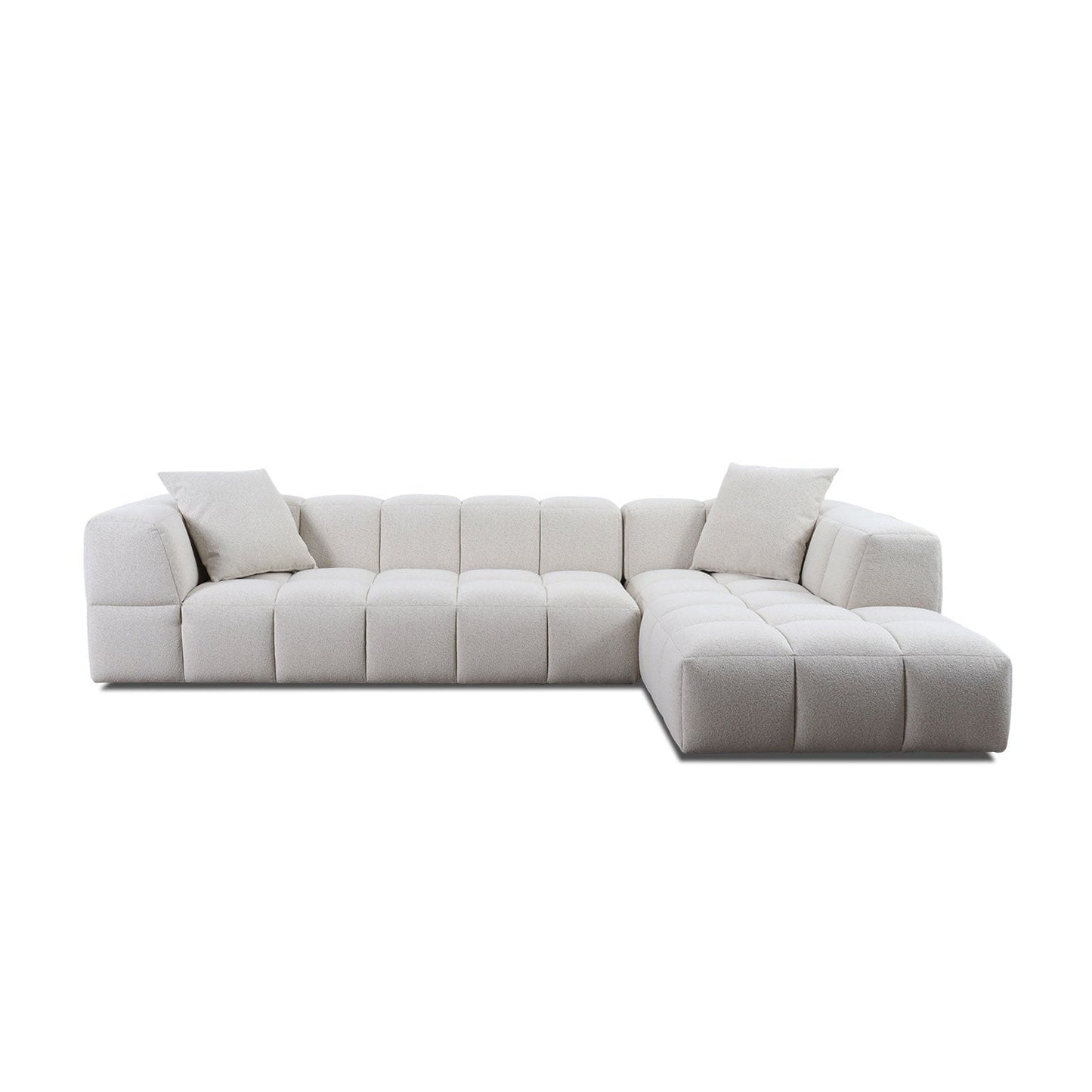 Ecksofa BUBBLE in Stoff Manhattan - Beige / vorstehend rechts - Ecksofa Stoff