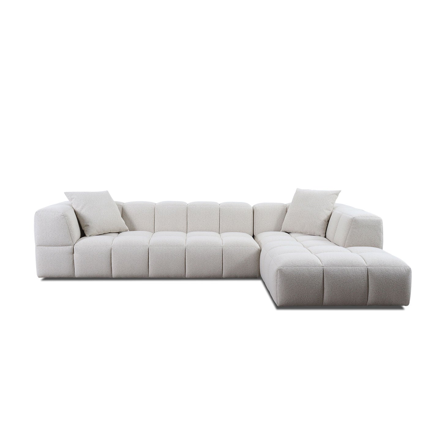 Ecksofa BUBBLE in Stoff Manhattan - Beige / vorstehend rechts - Ecksofa Stoff
