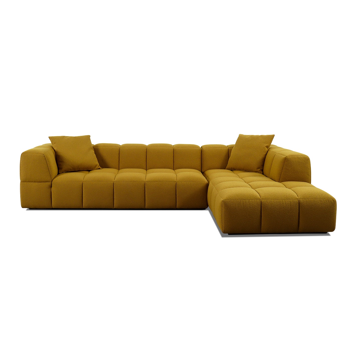 Ecksofa BUBBLE in Stoff Manhattan - saffron yellow / vorstehend rechts - Ecksofa Stoff