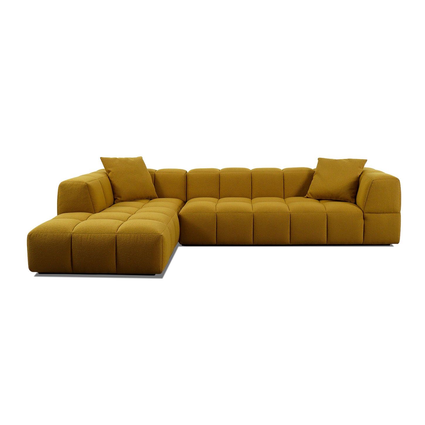 Ecksofa BUBBLE in Stoff Manhattan - saffron yellow / vorstehend links - Ecksofa Stoff