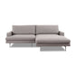 Ecksofa Plateia Stoff Levana platin - vorstehend rechts - Ecksofa Stoff