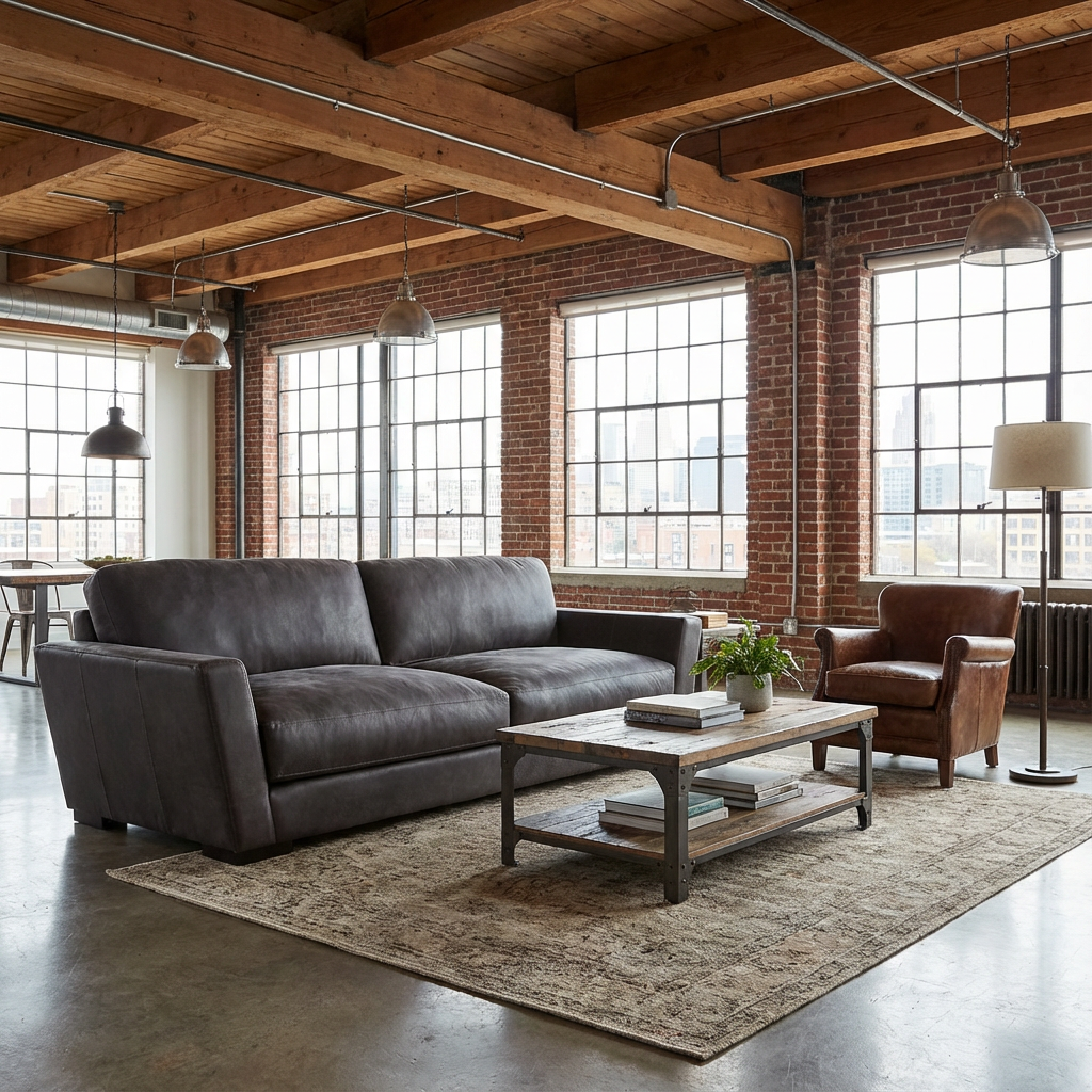 Softform WING Big Sofa in Leder Kenia konfigurierbar - Antracite - Sofa Leder