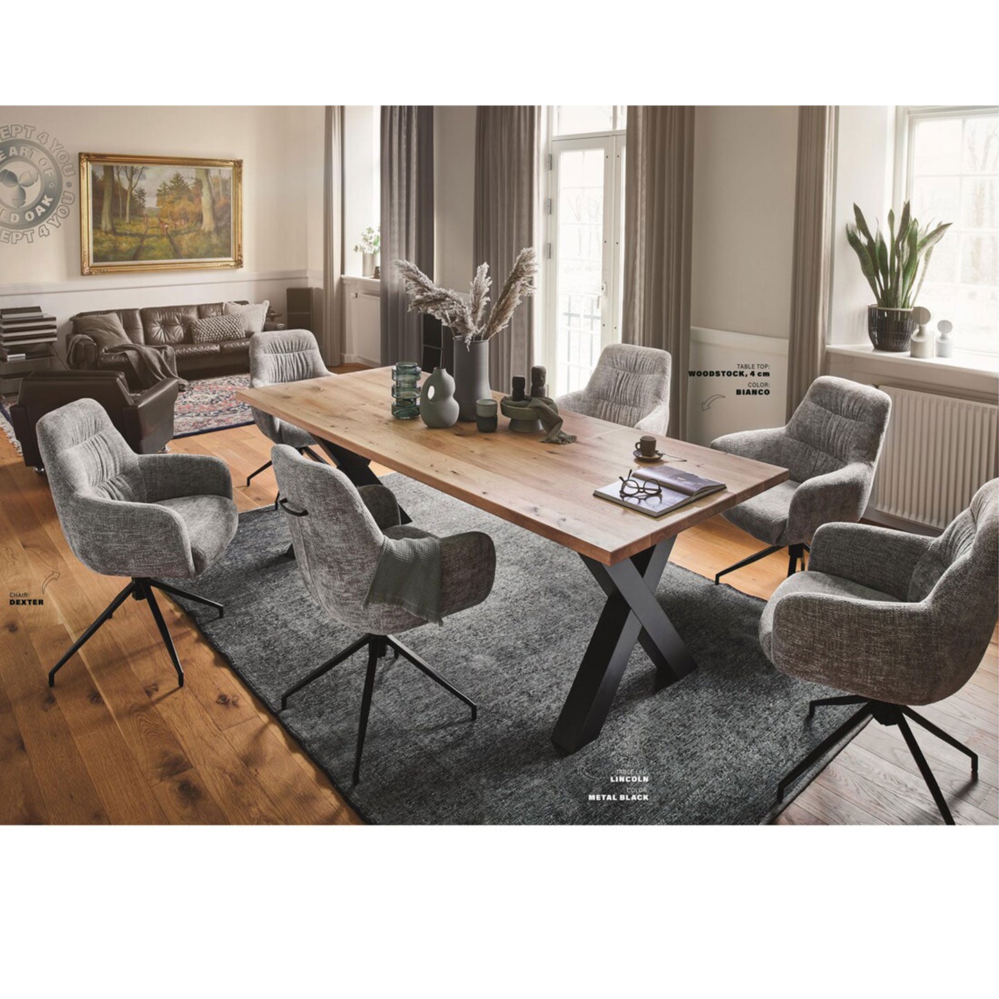 Stuhl DEXTER 2er-Set in Stoff Haga - Stuhl Stoff