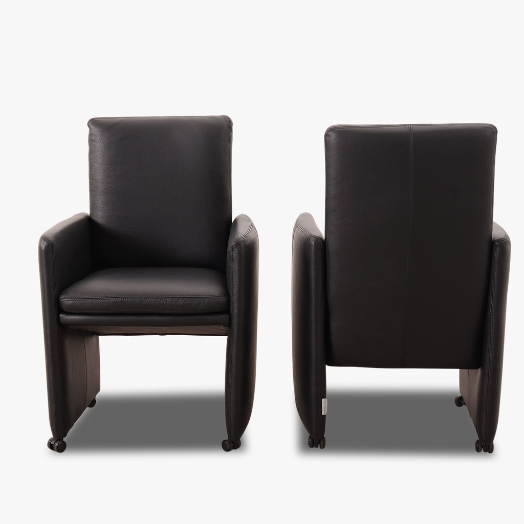 Stuhl-Sessel 10600 RIALTO MH in Leder Z73 - Schwarz - Stuhl Leder