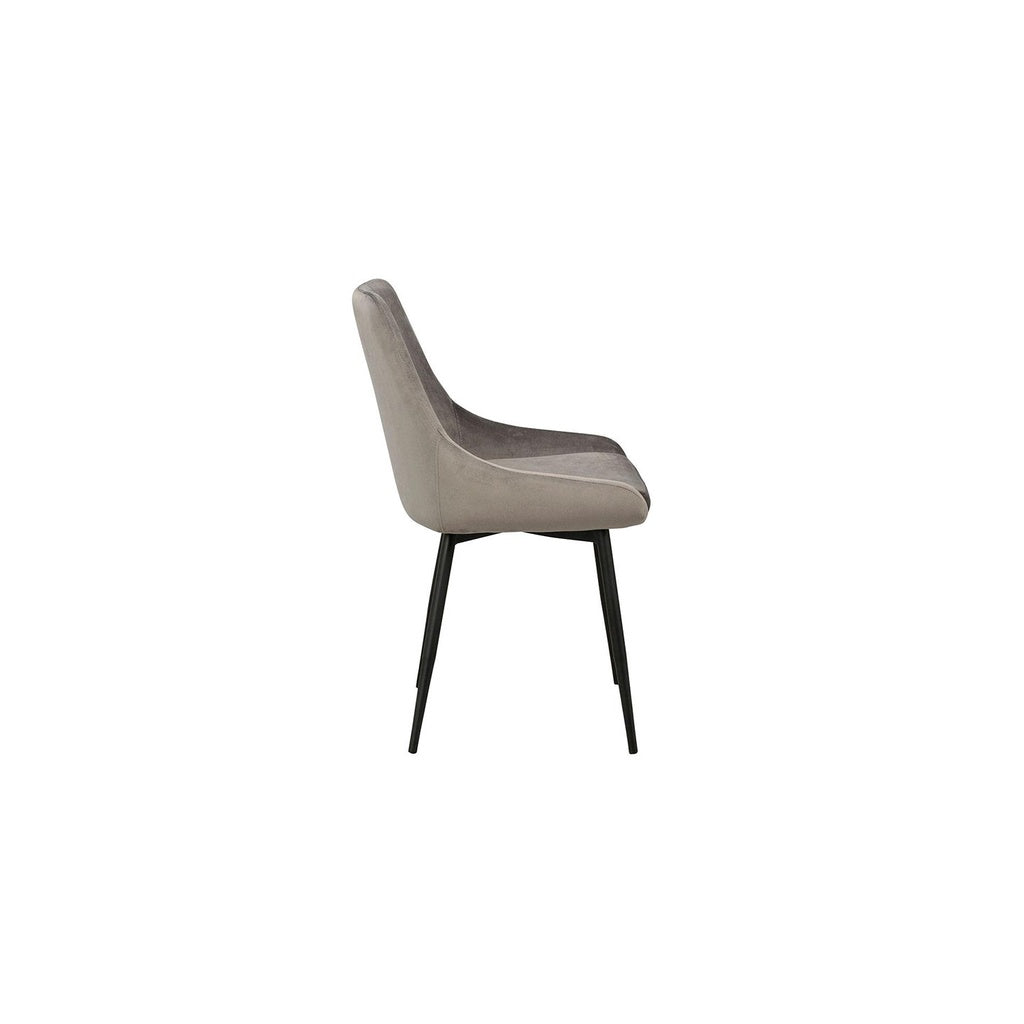 Stuhl Sierra 2er Set in Stoff Velvet grau - Stuhl Stoff
