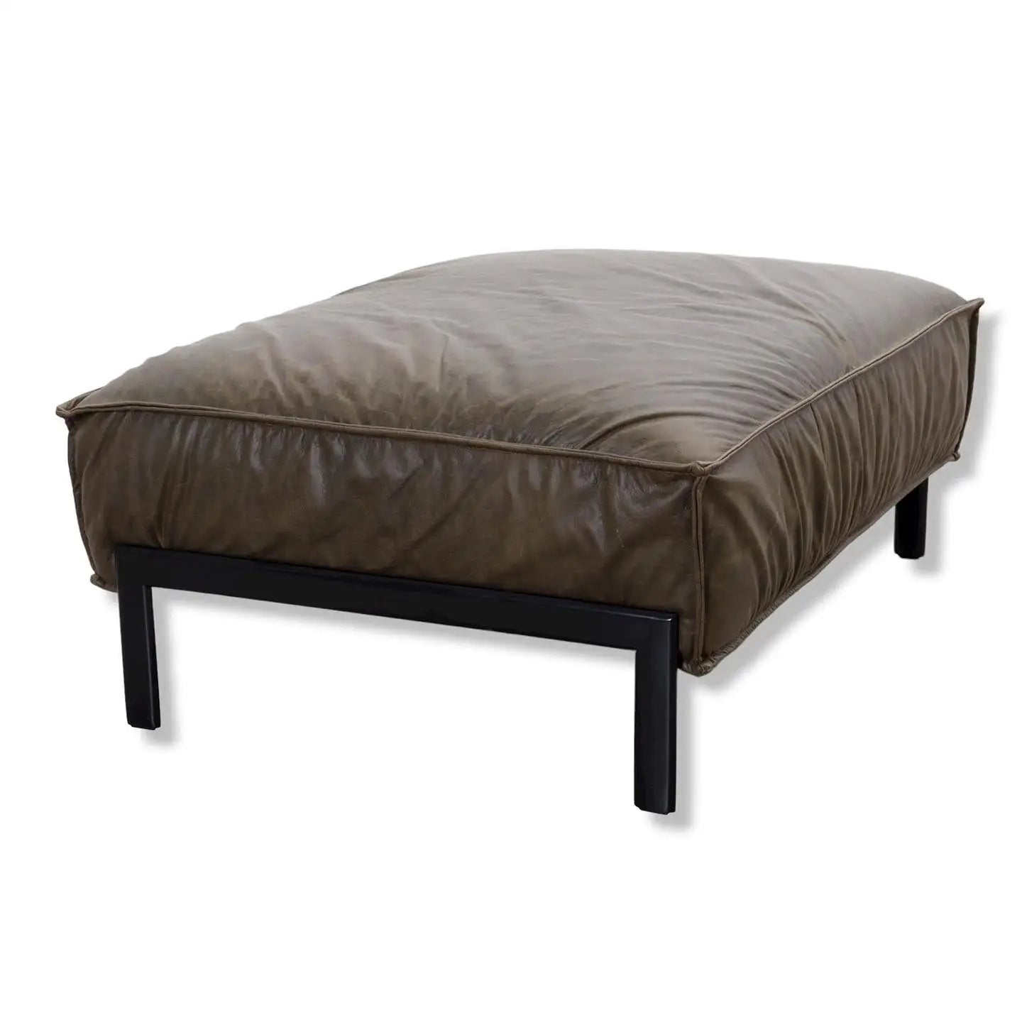 Top Sofagarnitur in Leder Las Vegas olive green - Sofa Leder