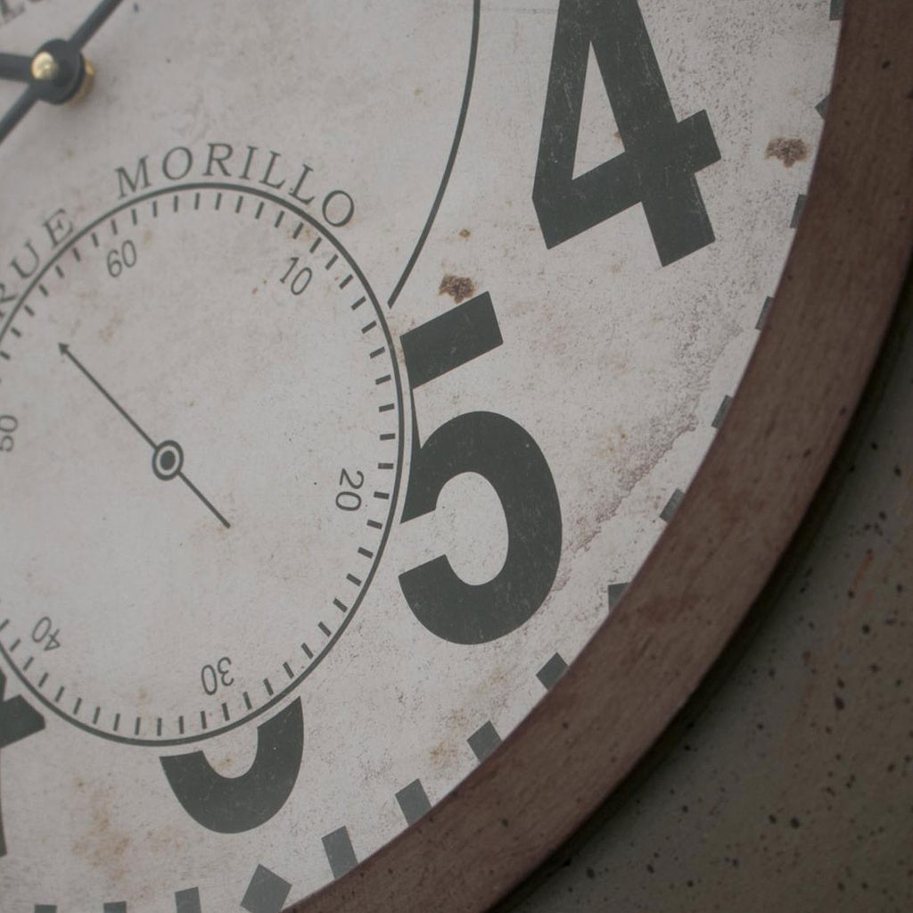 Uhr OLD TOWN in grau 60cmx60cm - Wanddeko