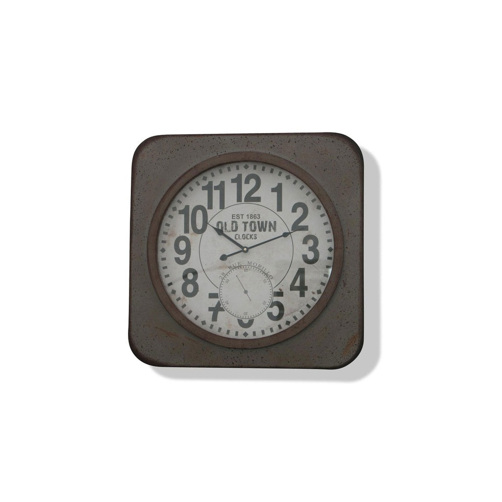 Uhr OLD TOWN in grau 60cmx60cm