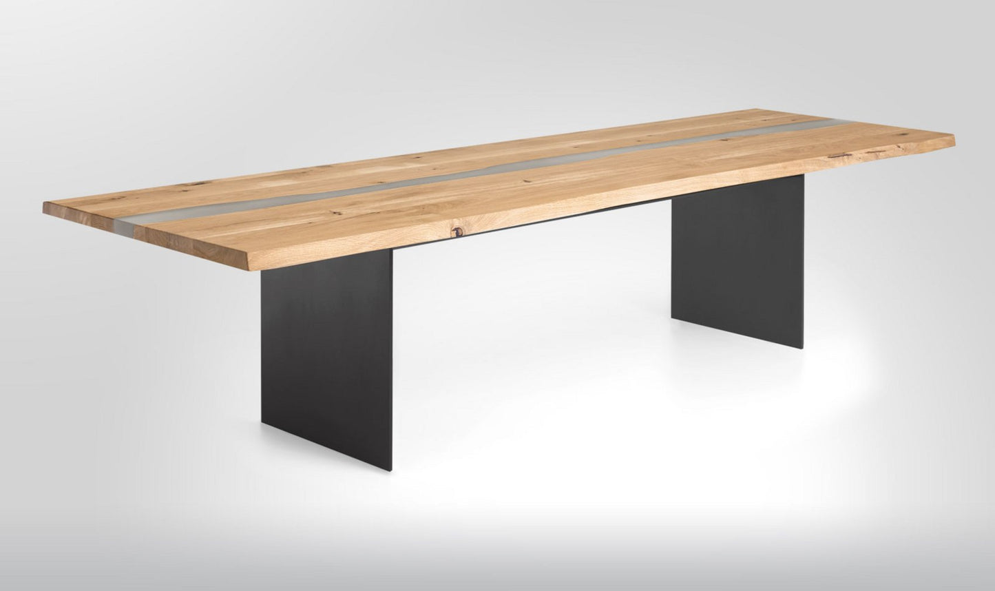 Venjakob Esstisch ET243 Big – Massivholz Designertisch mit Harzeinlage - L|B|H 200x90x75 - bis zu 8 Personen - Esstisch