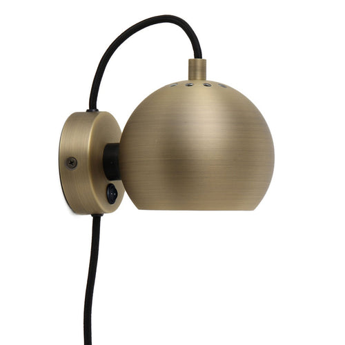 Bild 1 in Galerieansicht laden. Wandlampe BALL Ø 12cm - messing antik