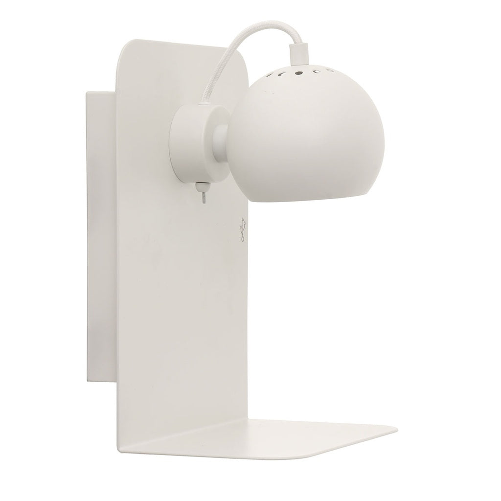 Wandleuchte BALL USB Ø 12cm - weiß matt - Wandleuchte