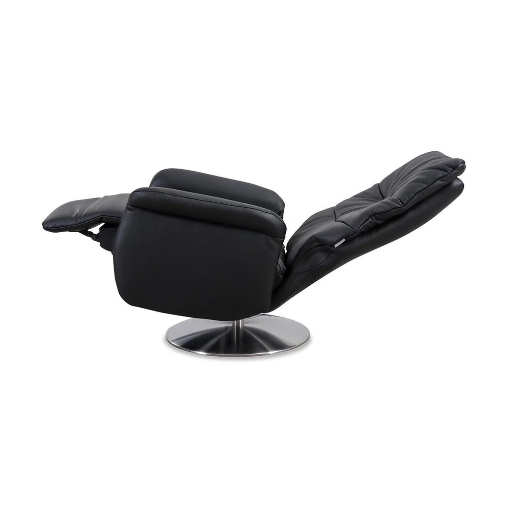 Fernsehsessel mit Doppelmotor 32630 LIMBOO in Leder Z73 nachtschwarz - Relaxsessel Leder