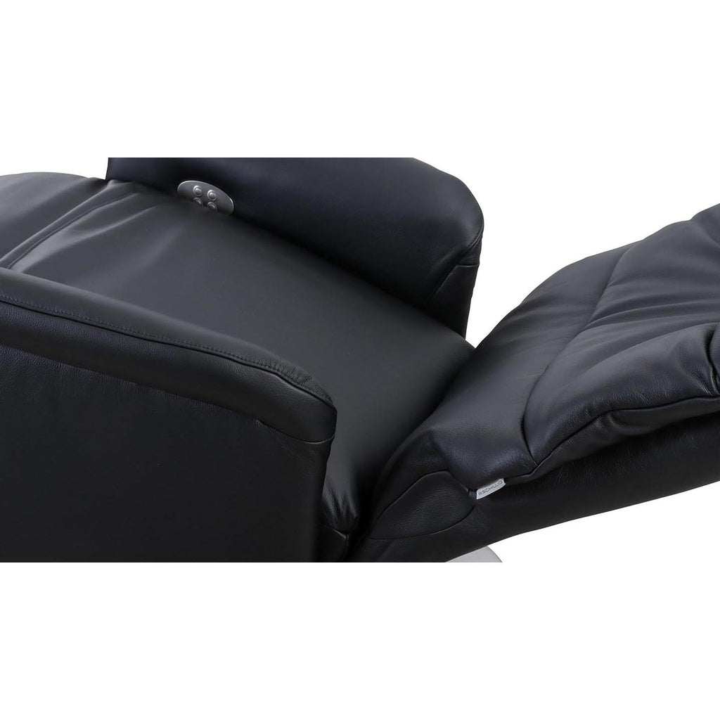 Fernsehsessel mit Doppelmotor 32630 LIMBOO in Leder Z73 nachtschwarz - Relaxsessel Leder