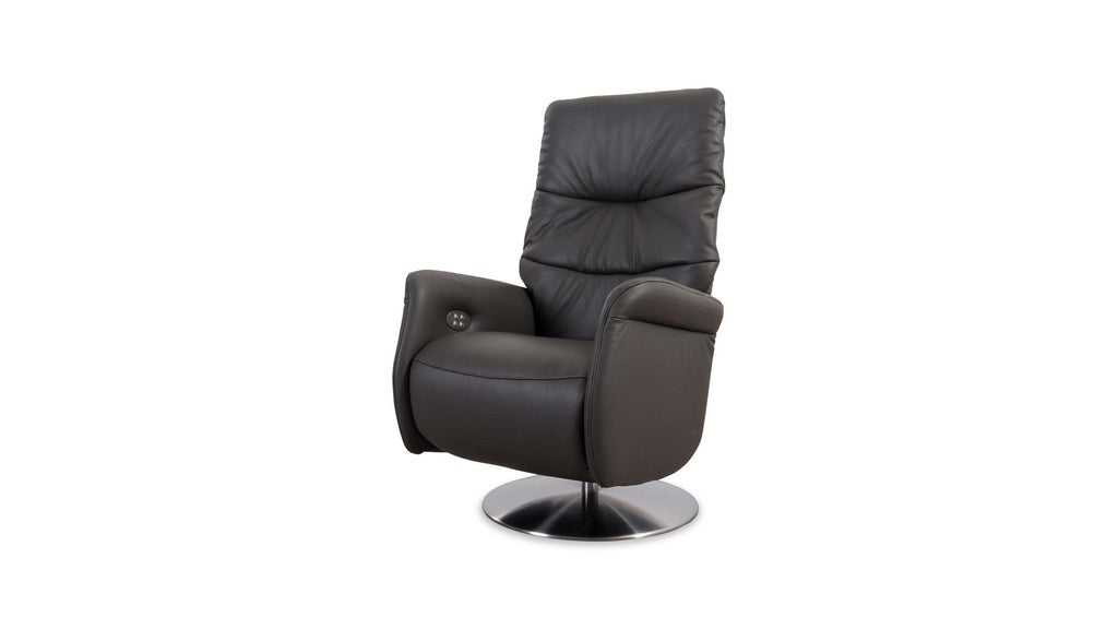 Fernsehsessel mit Doppelmotor 32630 LIMBOO in Leder Z73 graphite - Relaxsessel Leder