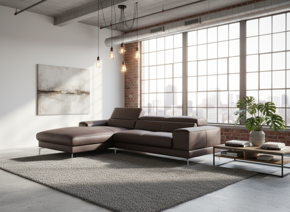 Willi Schillig Piedroo 21106 in Leder Z69 mocca mit Motor - Ecksofa Leder