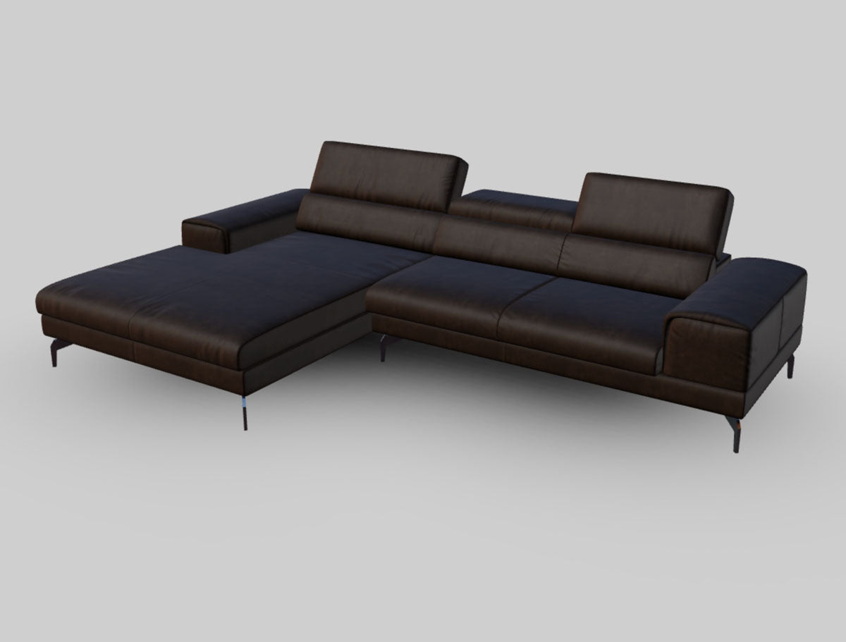 Willi Schillig Piedroo 21106 in Leder Z69 mocca mit Motor - vorstehend links - Ecksofa Leder