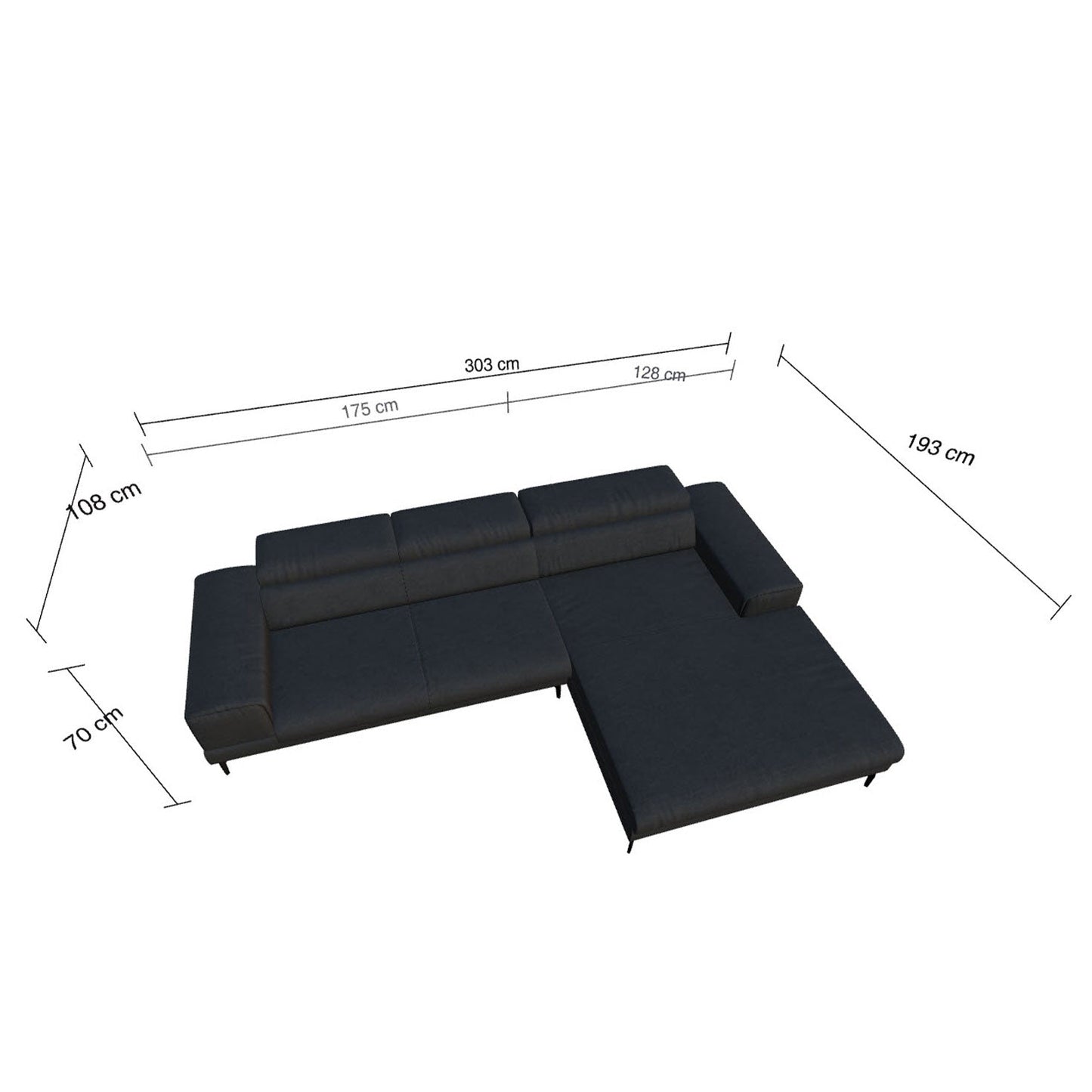 Willi Schillig Piedroo 21106 in Stoff R66 anthracite