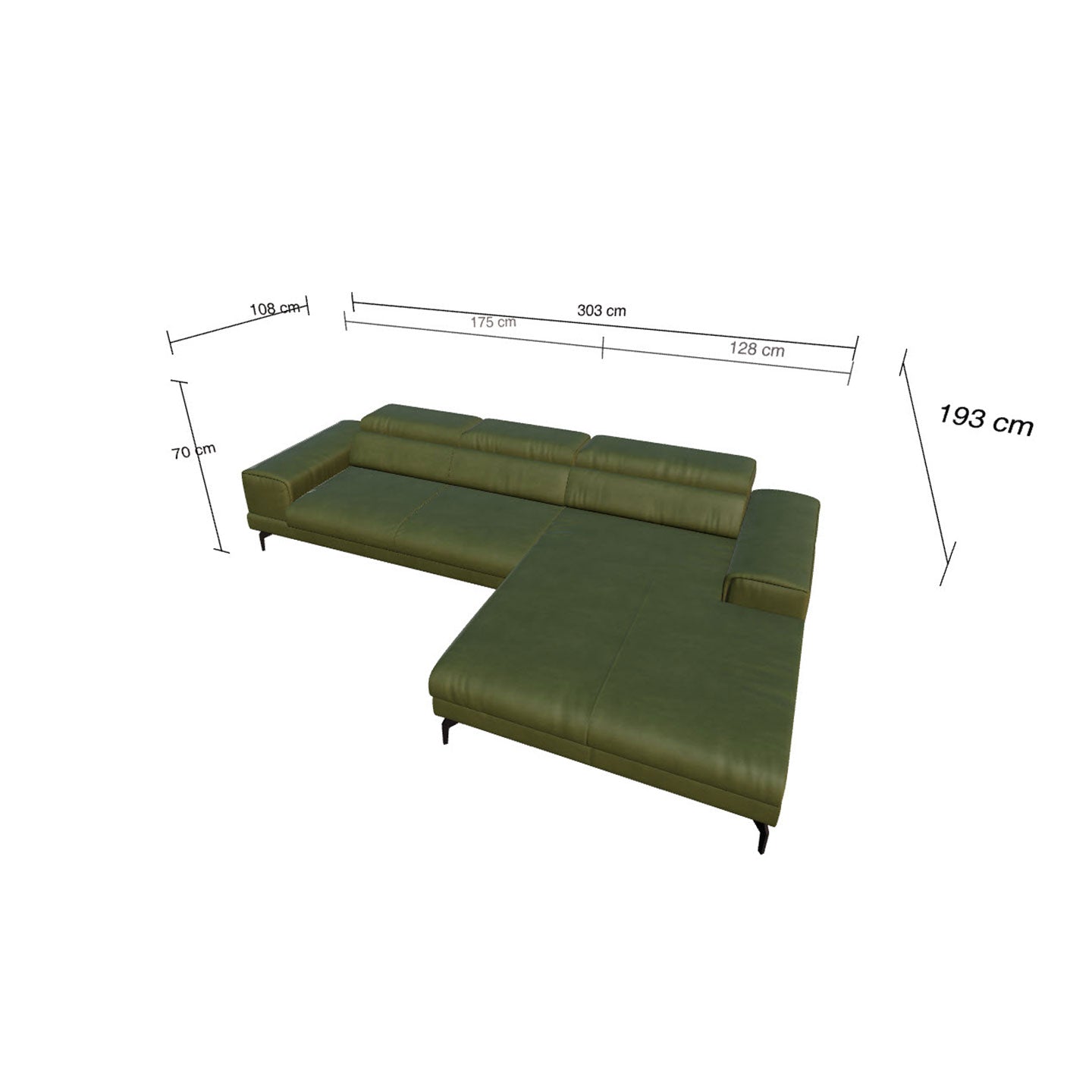 Willi Schillig Piedroo 21106 mit Motor in Leder Z69 camouflage vorstehend rechts - Ecksofa Leder