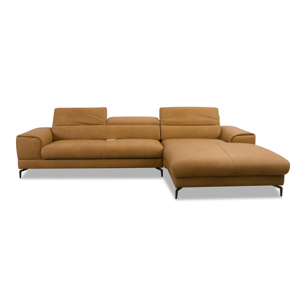 Piedroo 21106 in Leder Z69 kurkuma vorstehend rechts - Ecksofa Leder