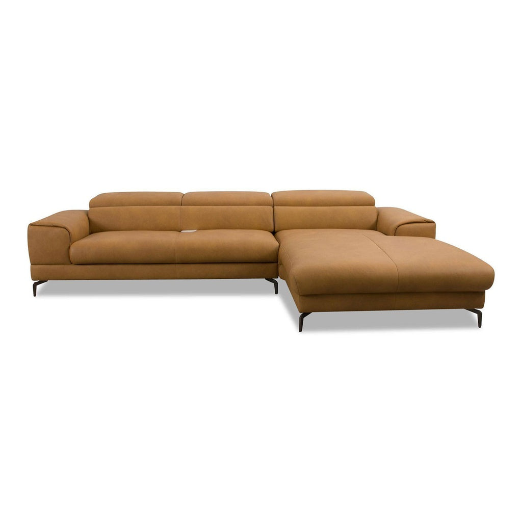 Piedroo 21106 in Leder Z69 kurkuma vorstehend rechts - Ecksofa Leder