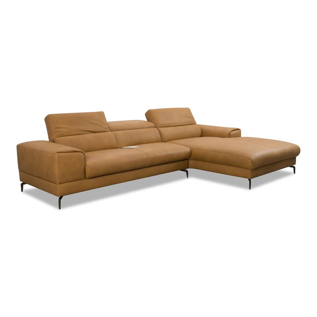 Piedroo 21106 in Leder Z69 kurkuma vorstehend rechts - Ecksofa Leder