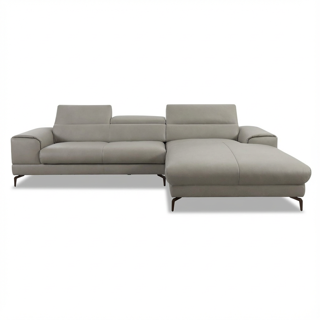 Willi Schillig Piedroo 21106 mit Motor in Leder Z69 lightgrey vorstehend rechts - Ecksofa Leder