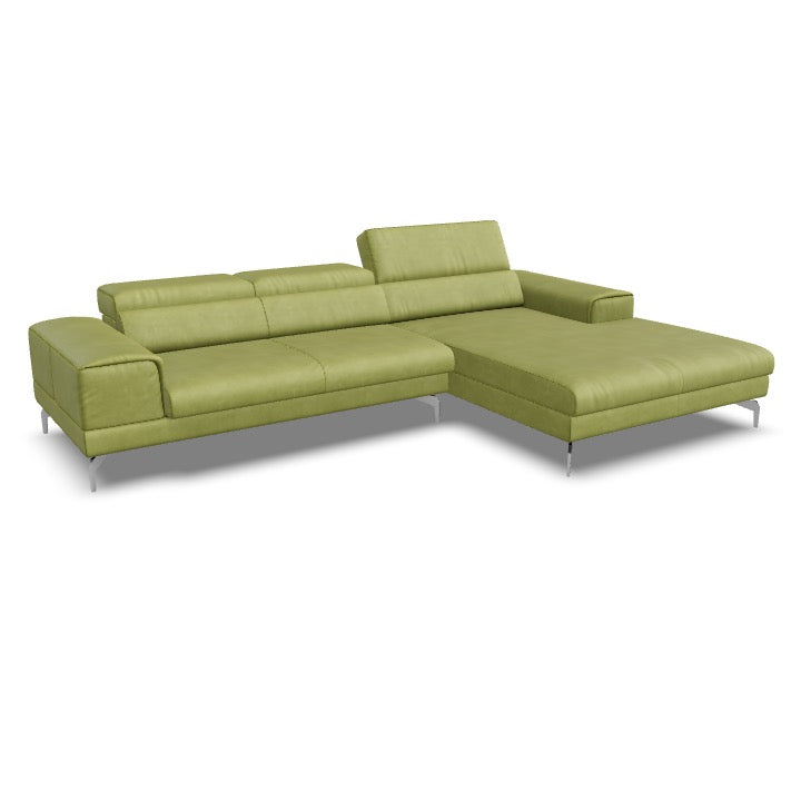 Willi Schillig Piedroo Sofa in Leder Longlife Z73 konfigurierbar - 32 Lime / vorstehend rechts - Ecksofa Leder