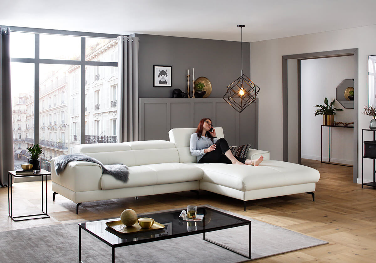 Willi Schillig Piedroo 21106 Sofa 21106 in Leder Longlife Z73 konfigurierbar - Ecksofa Leder