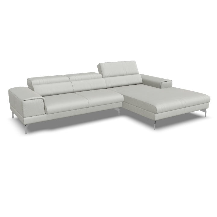 Willi Schillig Piedroo Sofa in Leder Longlife Z73 konfigurierbar - 43 Cream White / vorstehend rechts - Ecksofa Leder