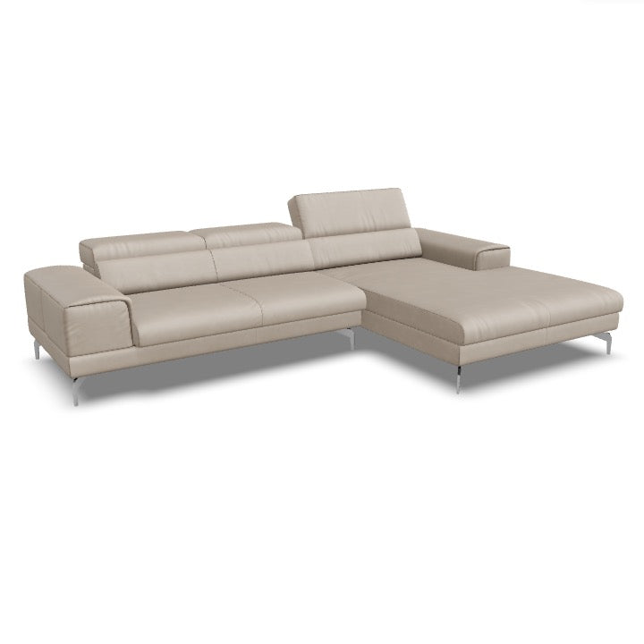 Willi Schillig Piedroo Sofa in Leder Longlife Z73 konfigurierbar - 44 Elfenbein / vorstehend rechts - Ecksofa Leder