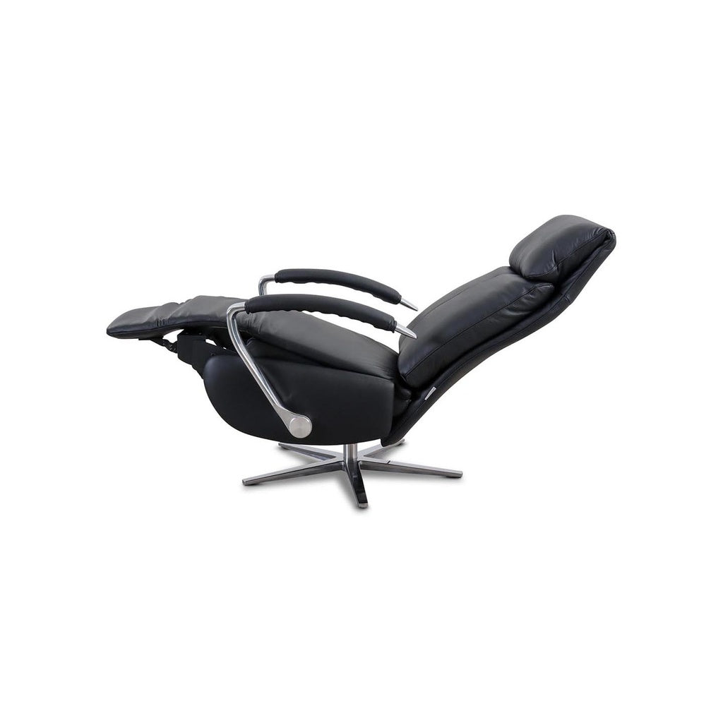 Fernsehsessel mit Doppelmotor 32632 RUMBAA in Leder Z73 nachtschwarz - Sessel Leder